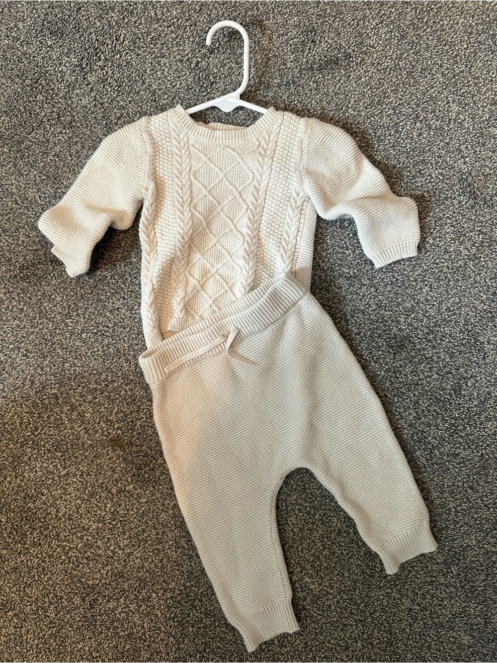 Carter's Cream Cable Knit Baby Matching Set
